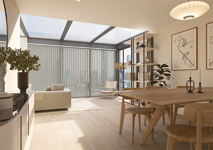 Trinity (Blackout), Oyster Grey - Vertical Blind - Image 7